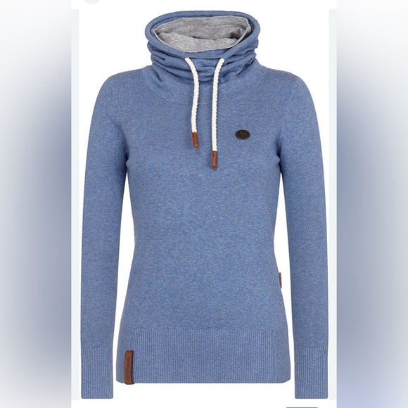 Naketano Tops - Naketano Womens Cowl Funnel Neck Sweatshirt Sweater size Small Blue Sailor